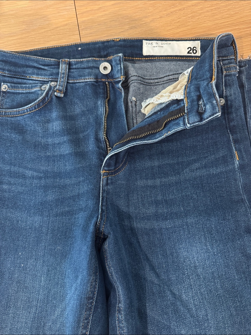 rag & bone Men’s Dark Blue Slim Jeans
